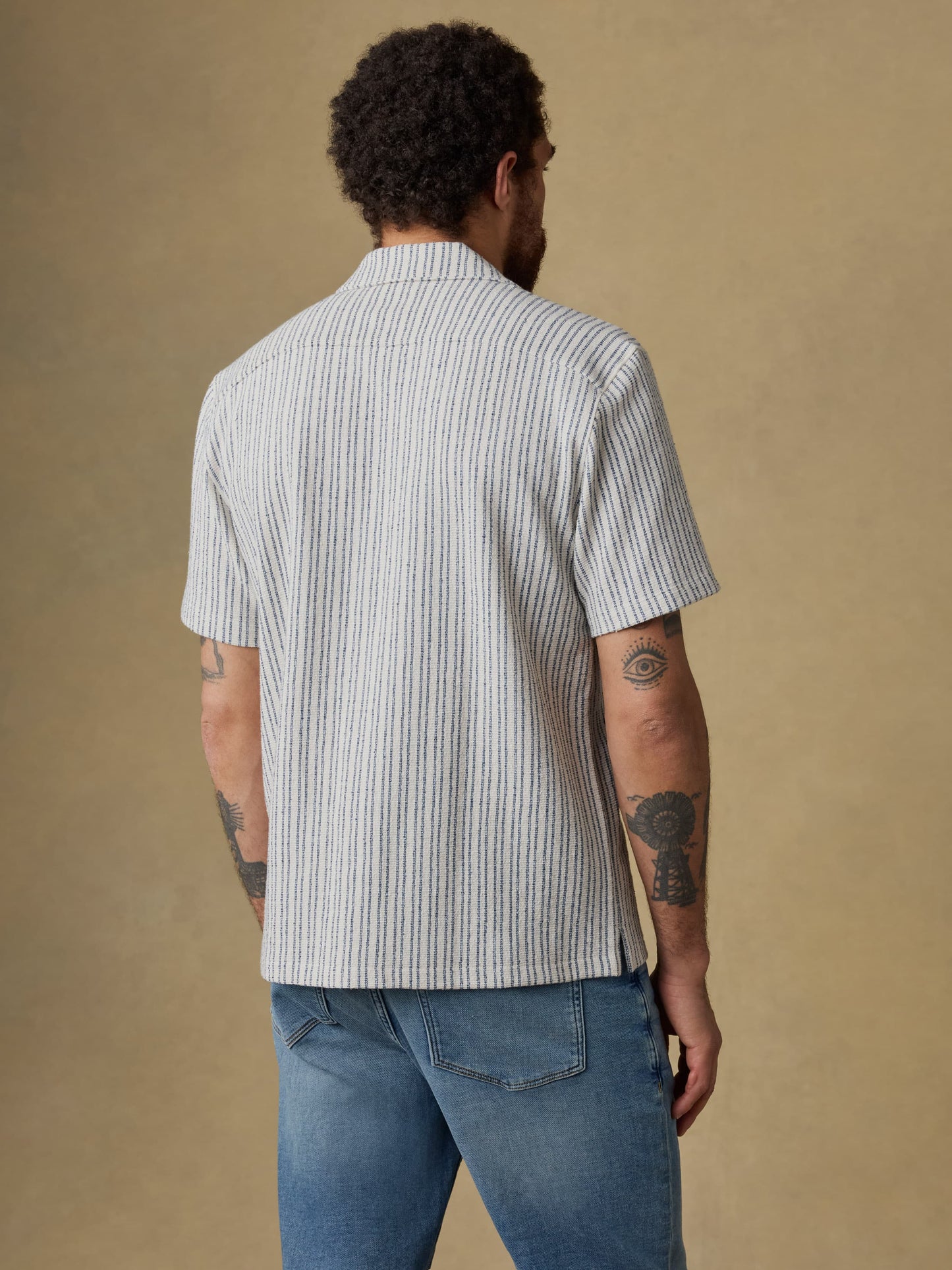 Short-Sleeve Oasis Camp Shirt - Shore Navy Stripe