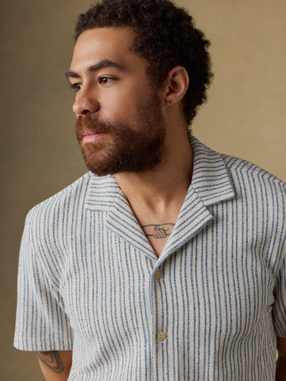 Short-Sleeve Oasis Camp Shirt - Shore Navy Stripe