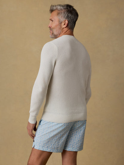 Sunwashed Crewneck Sweater - White Shell