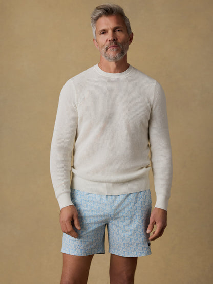 Sunwashed Crewneck Sweater - White Shell