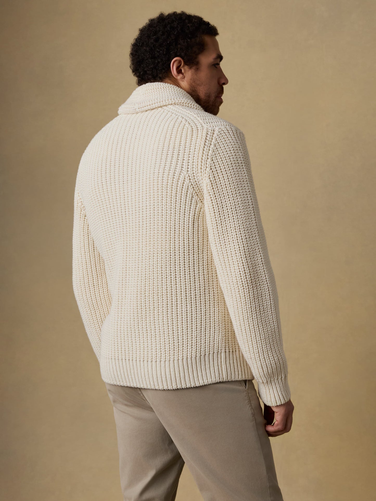 Pima Cotton Cardigan - Ivory Vista