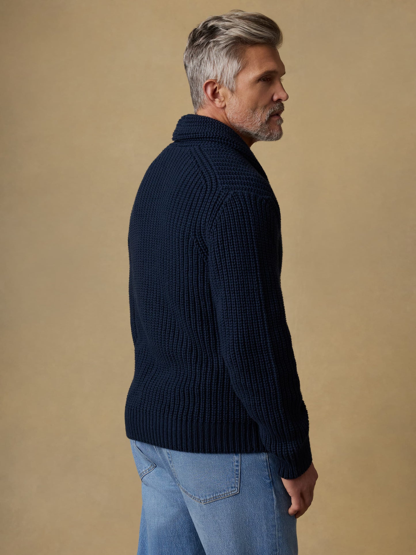 Pima Cotton Cardigan - Playa Navy