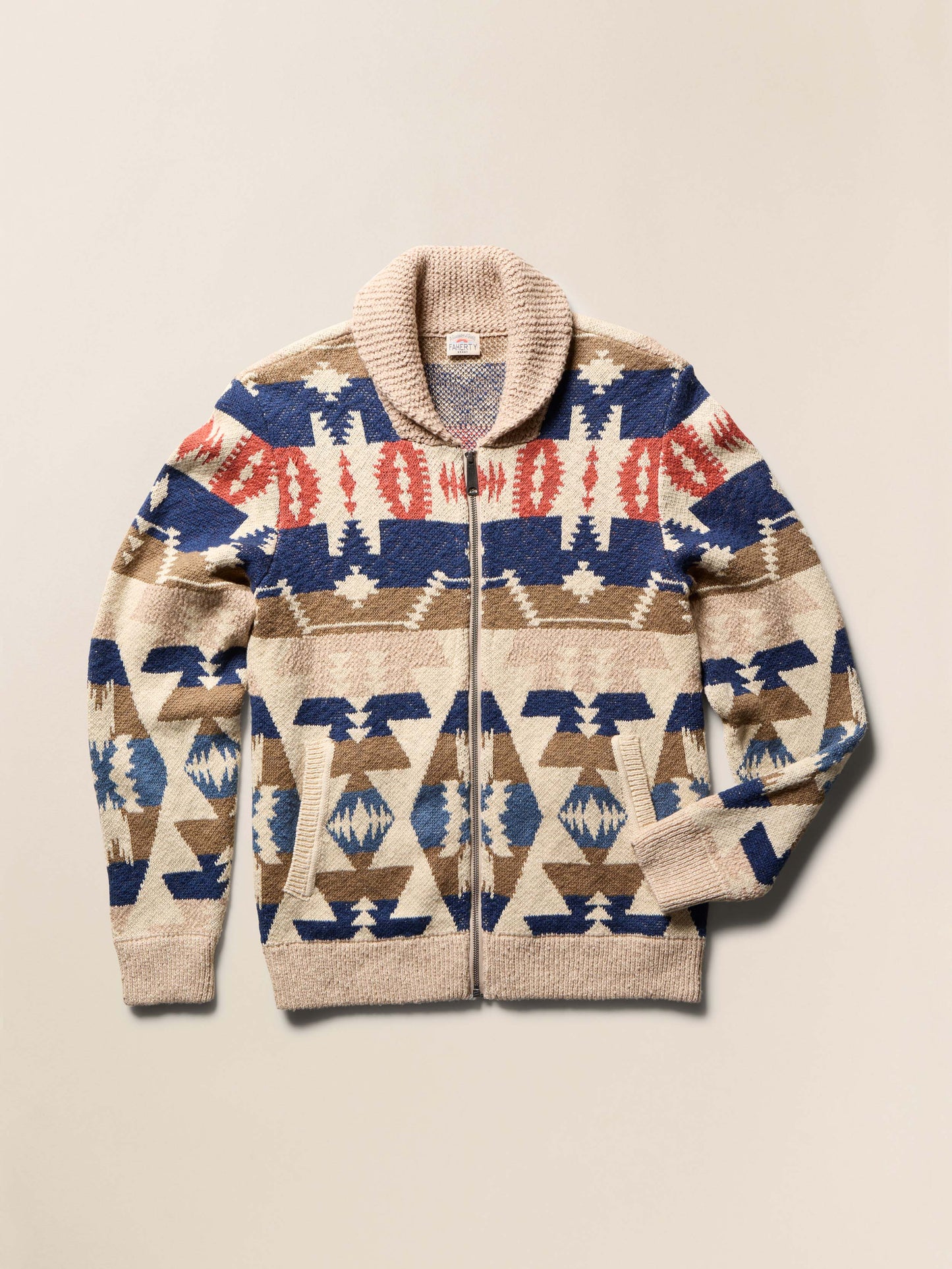 Thunder Voice Eagle Cardigan - Sand Four Eagles