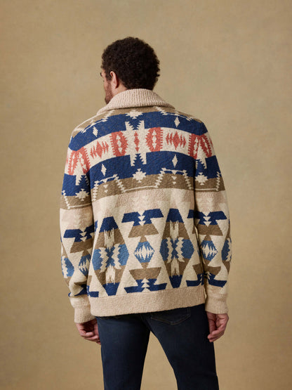 Thunder Voice Eagle Cardigan - Sand Four Eagles