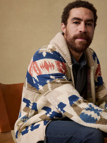Thunder Voice Eagle Cardigan - Sand Four Eagles
