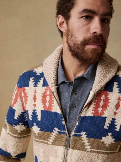 Thunder Voice Eagle Cardigan - Sand Four Eagles