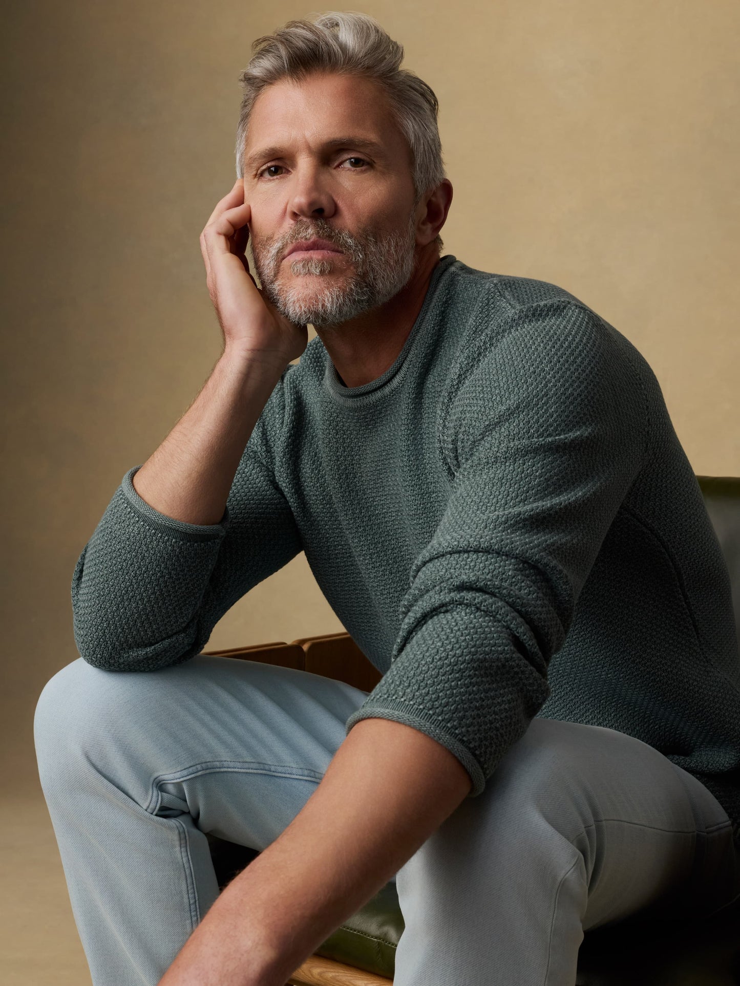 Sunwashed Dockside Sweater - Mountain Olive