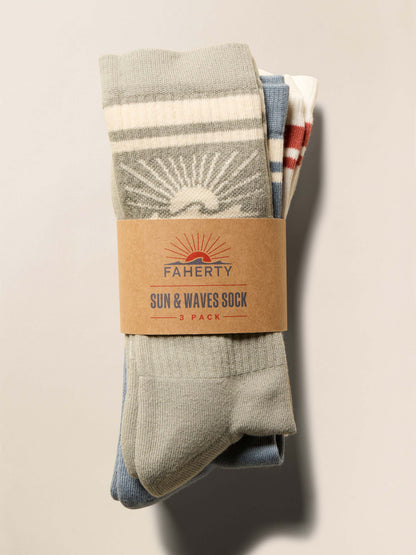 Sun & Waves 3 Pack Sock - Dawn Coast