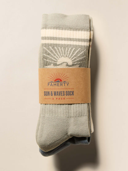 Sun & Waves 3 Pack Sock - Dawn Coast