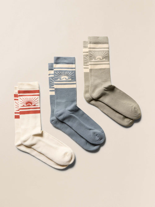 Sun & Waves 3 Pack Sock - Dawn Coast