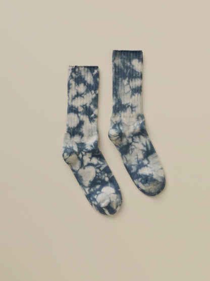 Sunwashed Tie Dye Sock - Deep Marine