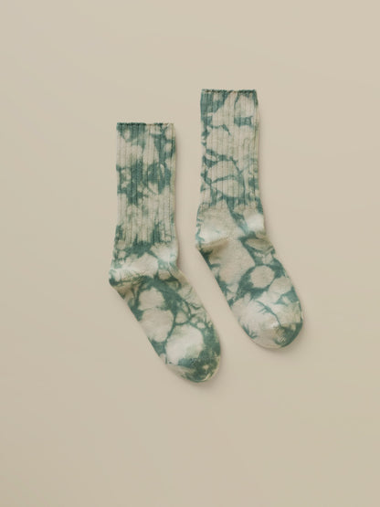 Sunwashed Tie Dye Sock - Green