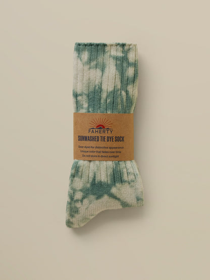 Sunwashed Tie Dye Sock - Green