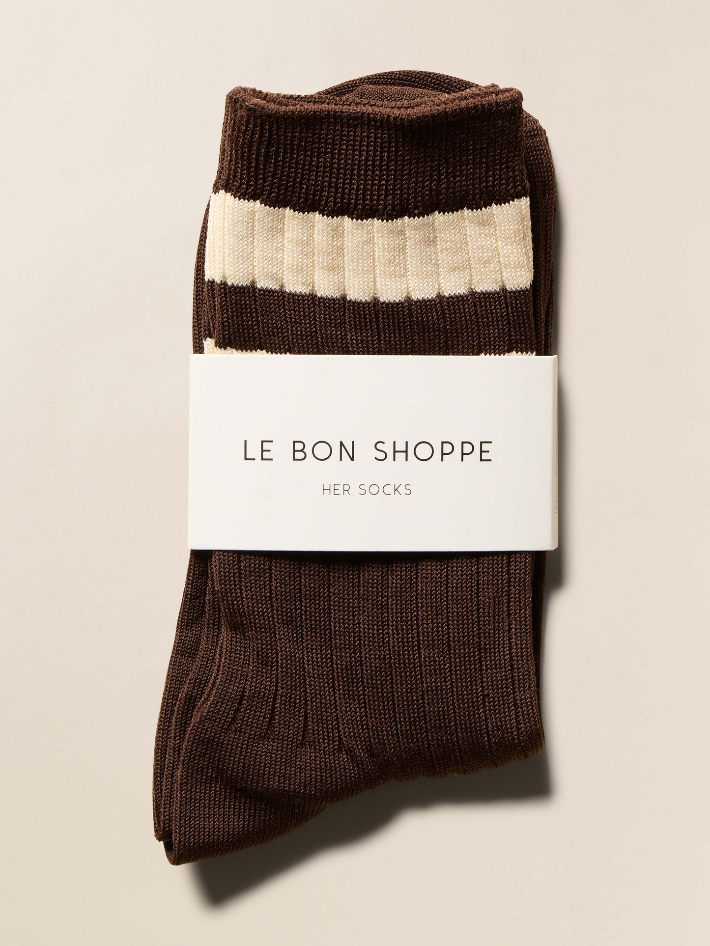 Le Bon Shoppe Her Varsity Socks - Espresso