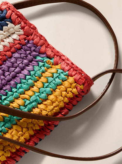 Straw Stripe Crossbody - Rainbow Stripe