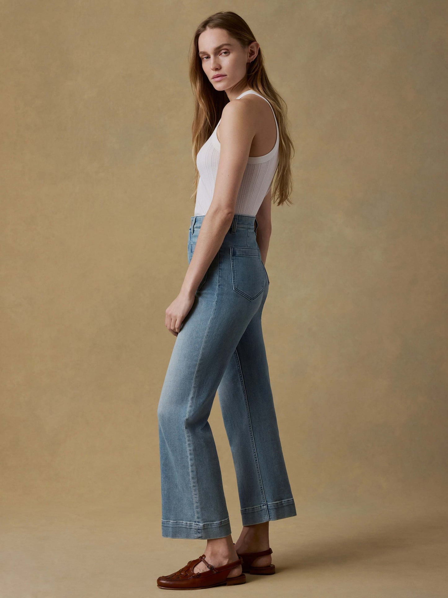 Stretch Terry Patch Pocket Ankle Pant - Eastern Shore Wash