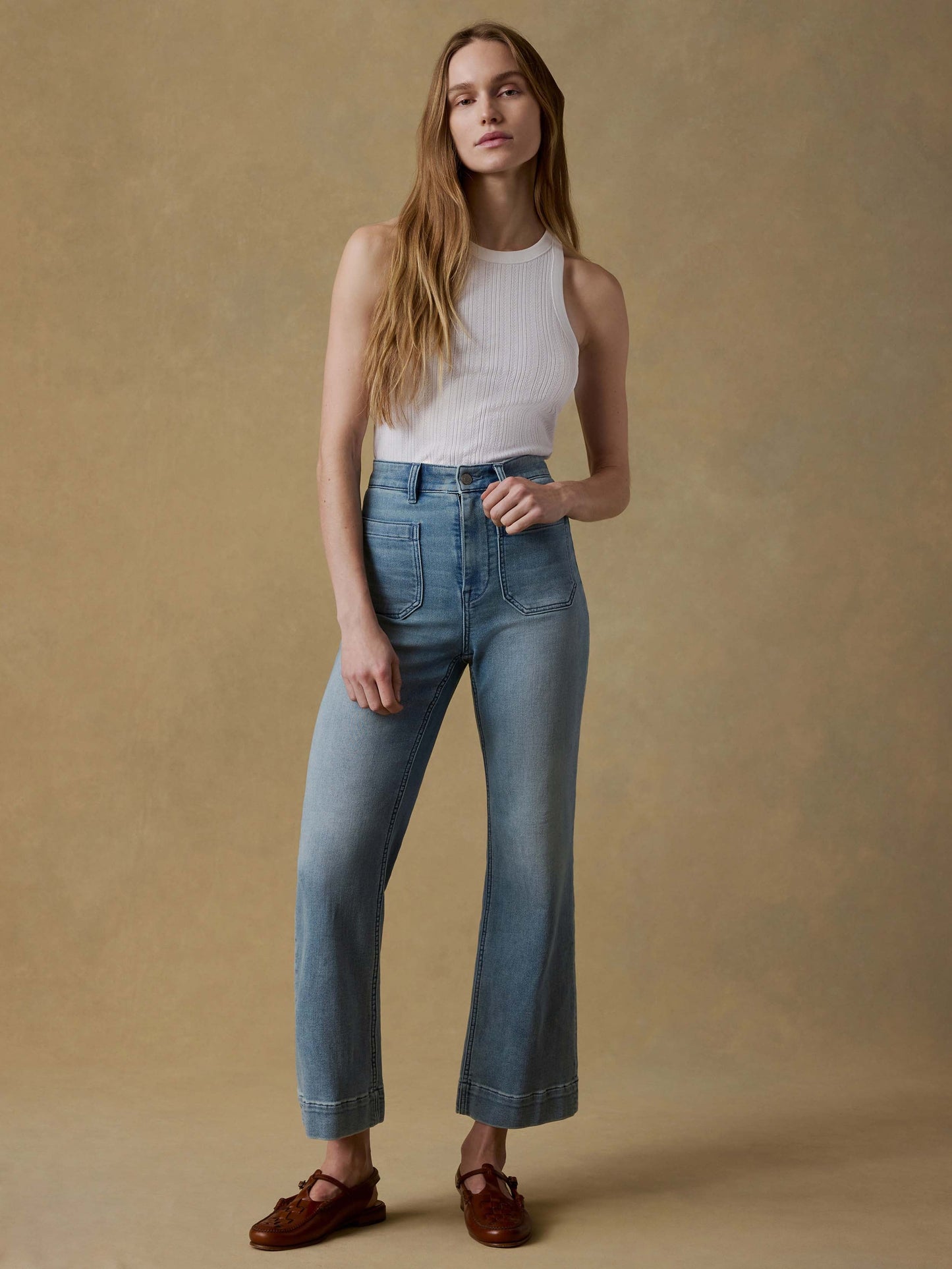 Stretch Terry Patch Pocket Ankle Pant - Eastern Shore Wash