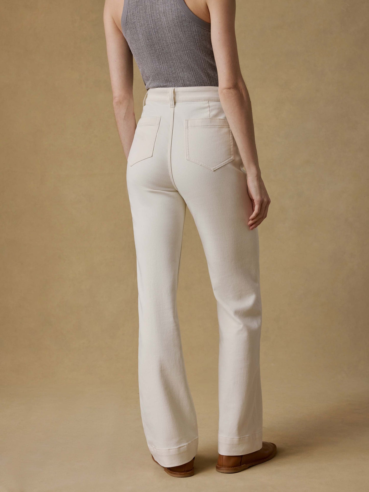 Stretch Terry Patch Pocket Pant - Egret