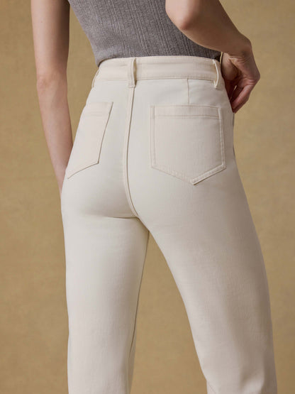 Stretch Terry Patch Pocket Pant - Egret