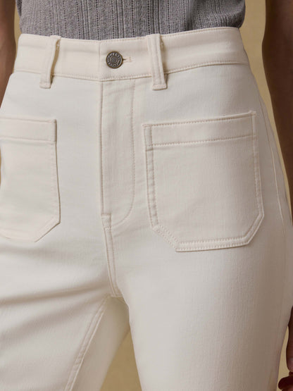 Stretch Terry Patch Pocket Pant - Egret