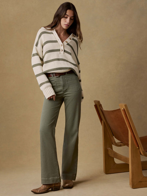 Stretch Terry Patch Pocket Pant - Island Olive