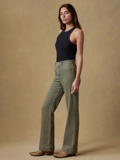 Stretch Terry Patch Pocket Pant - Island Olive