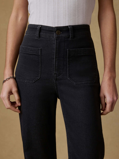 Stretch Terry Patch Pocket Pant - Onyx Black