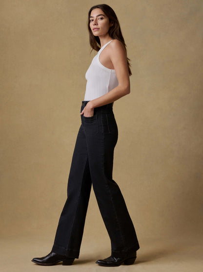 Stretch Terry Patch Pocket Pant - Onyx Black