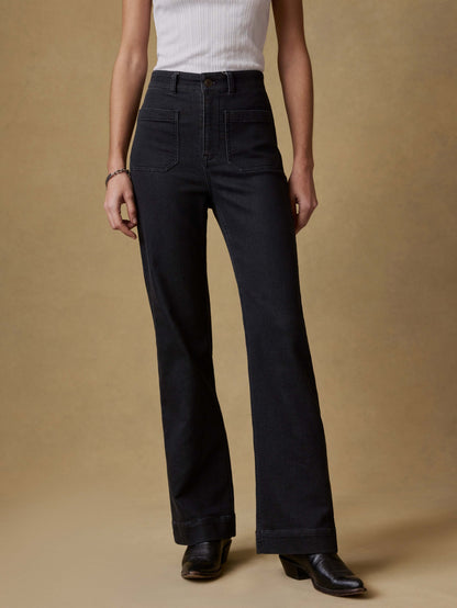 Stretch Terry Patch Pocket Pant - Onyx Black