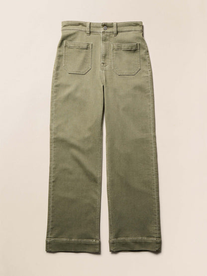 Stretch Terry Patch Pocket Ankle Pant - Island Olive