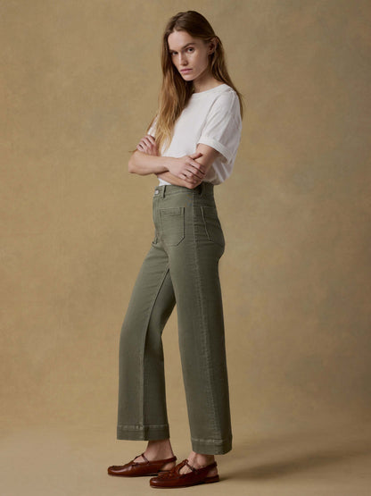 Stretch Terry Patch Pocket Ankle Pant - Island Olive