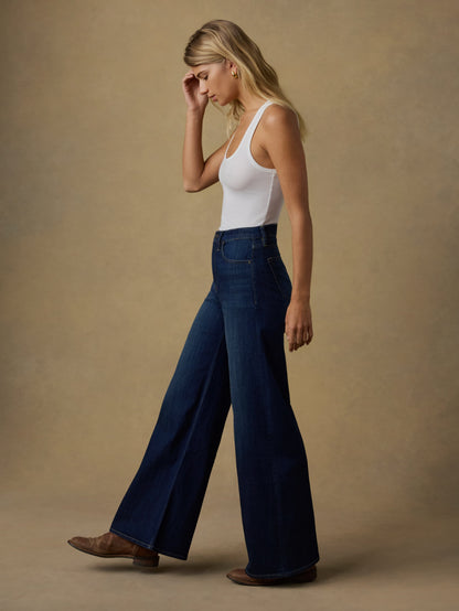 Saturday Denim Wide Leg - Dark Sea Wash