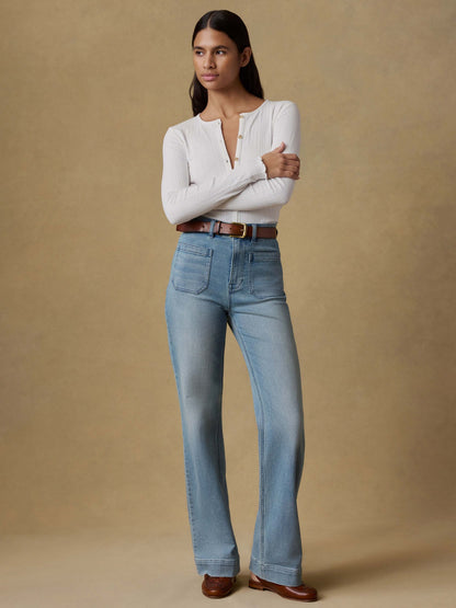 Stretch Terry Patch Pocket Pant - Eastern Shore Wash