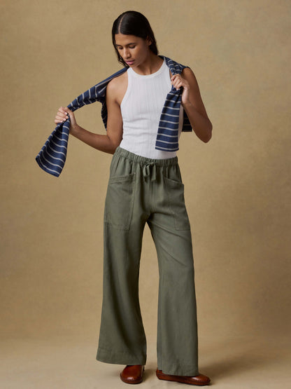Topanga Drape Pant - Thyme
