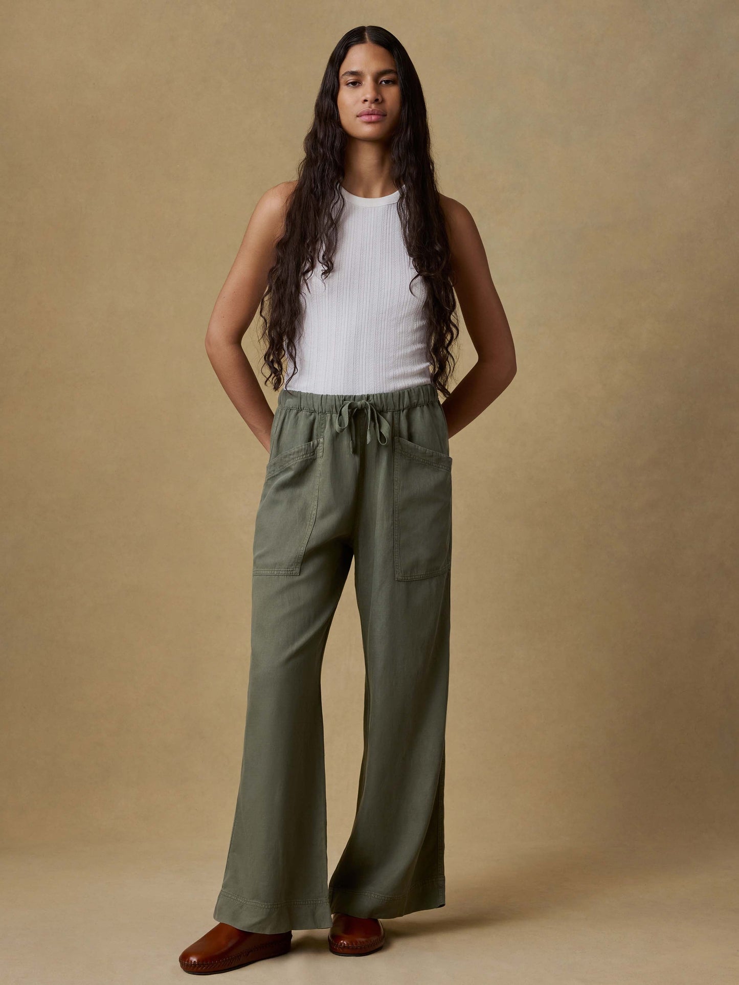 Topanga Drape Pant - Thyme