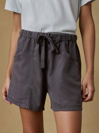 Topanga Drape Short - Washed Black
