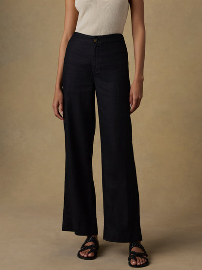 Sun Strider Linen Pant - Black