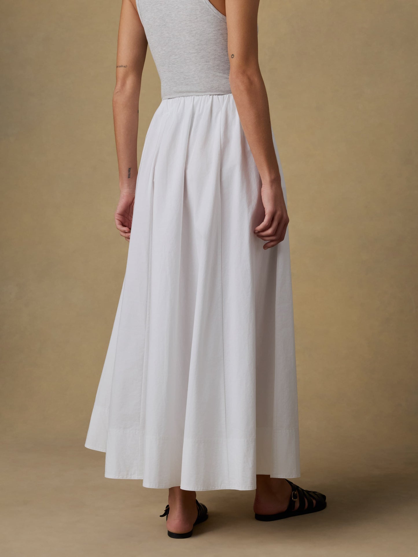Coastal Poplin Nera Skirt - White