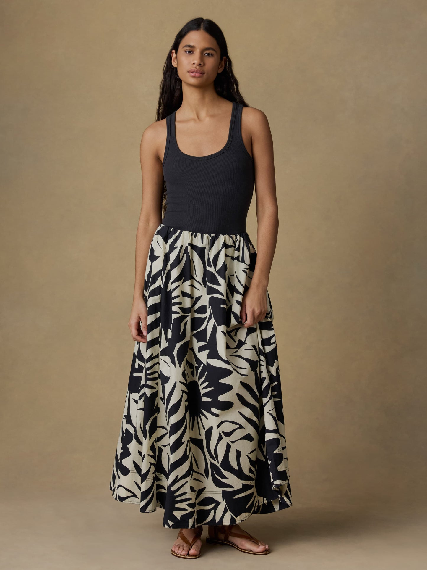 Coastal Poplin Nera Skirt - Garden Sonata