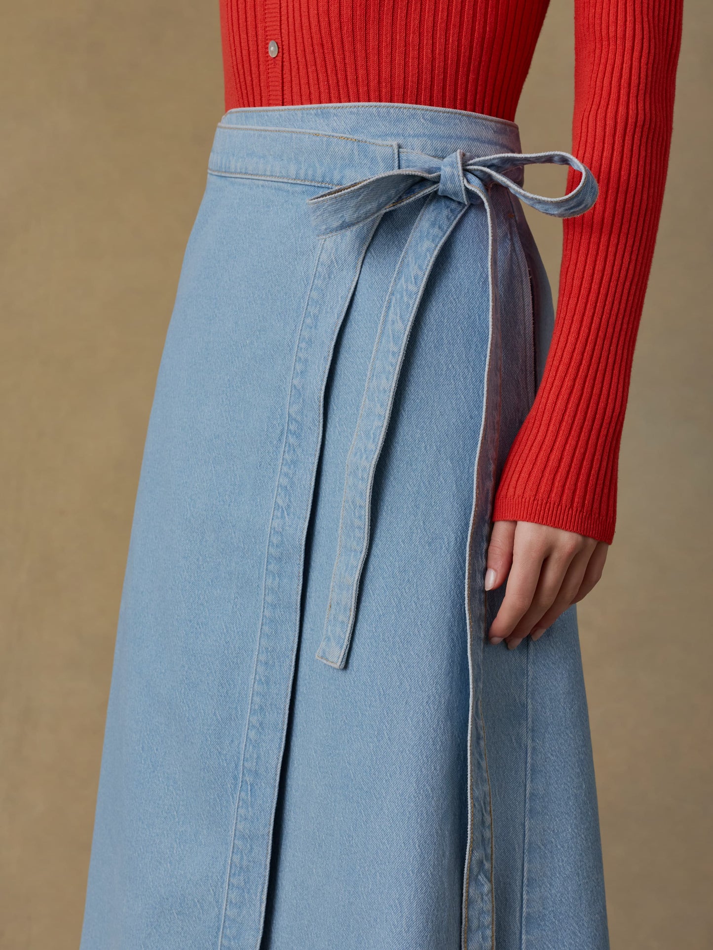 Solstice Denim Wrap Skirt - Bay Drift Wash