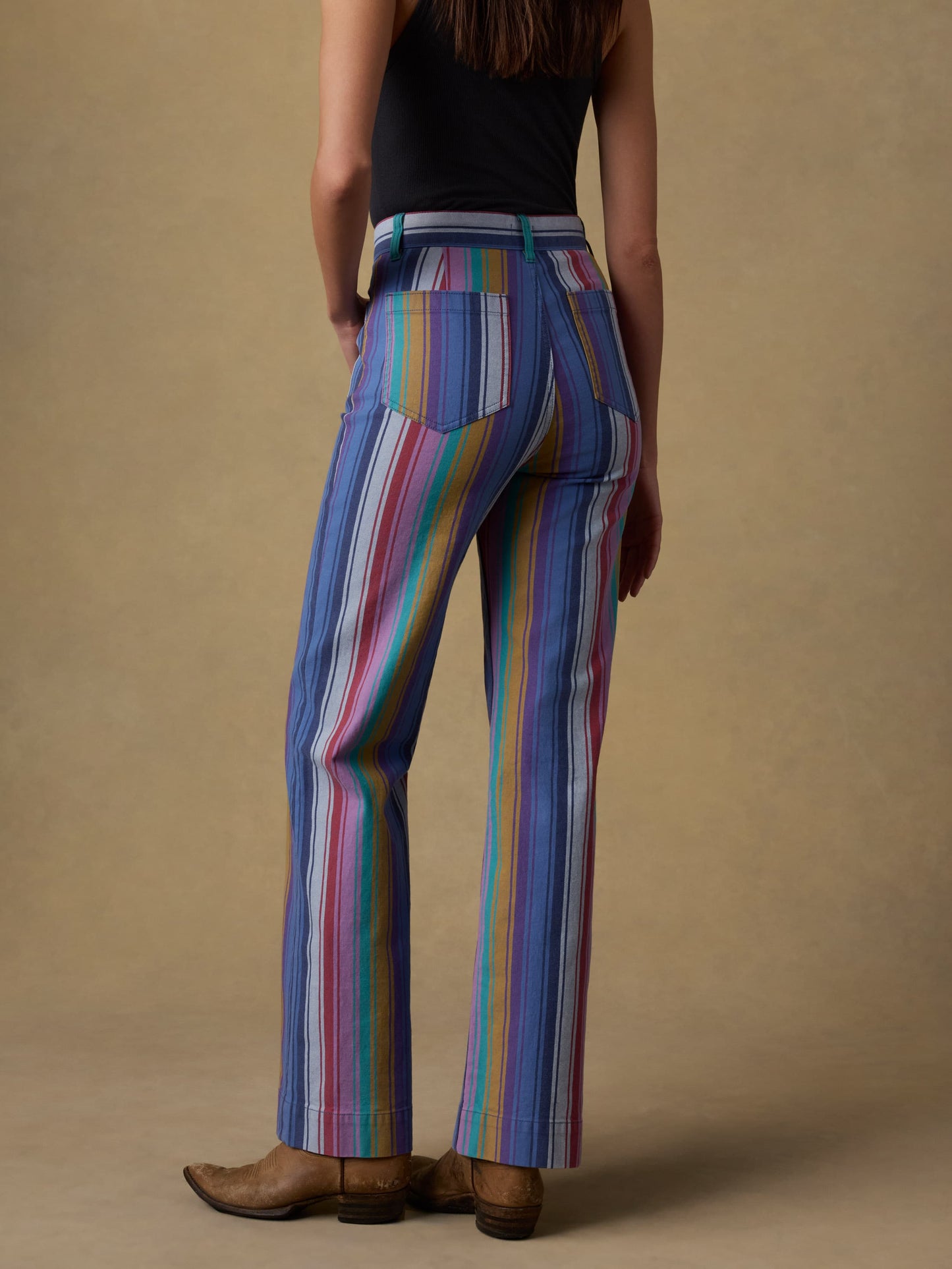 Sunset Denim Patch Pocket Pant - Painted Row Stripe