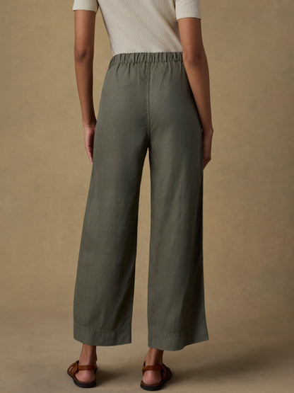 Topanga Drape Ankle Pant - Thyme