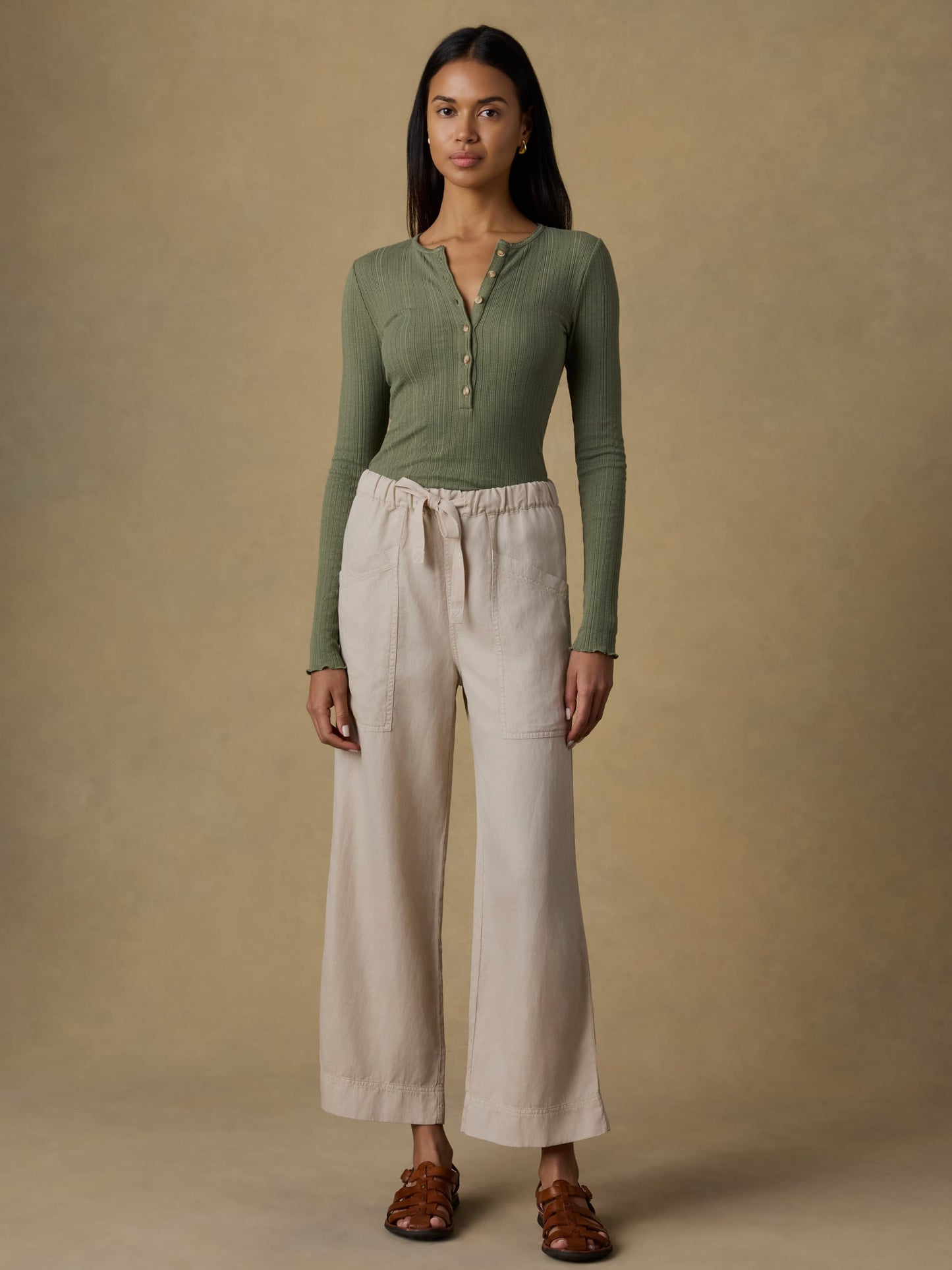 Topanga Drape Ankle Pant - Wheaten
