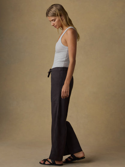 Topanga Drape Ankle Pant - Washed Black