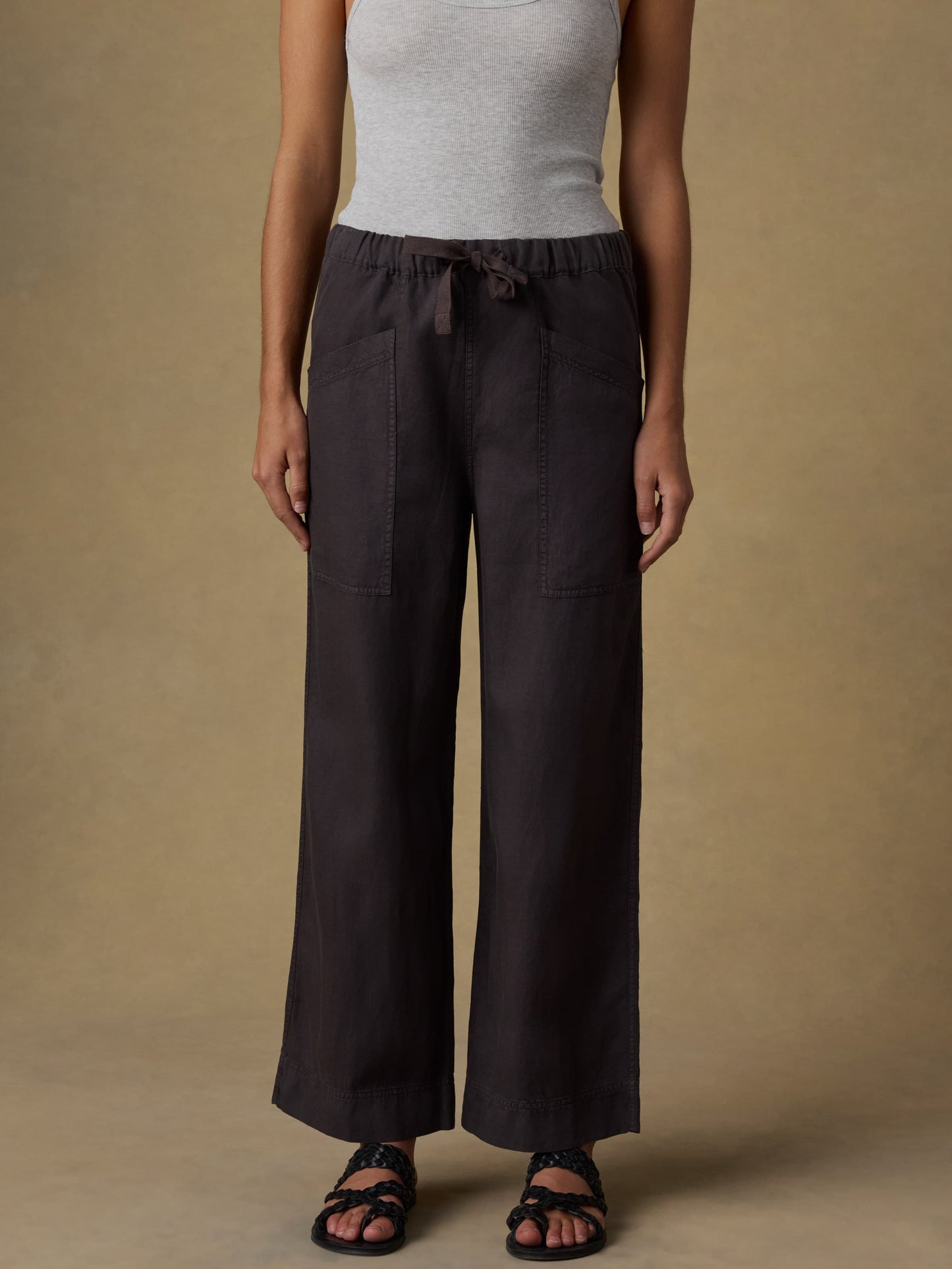 Topanga Drape Ankle Pant - Washed Black