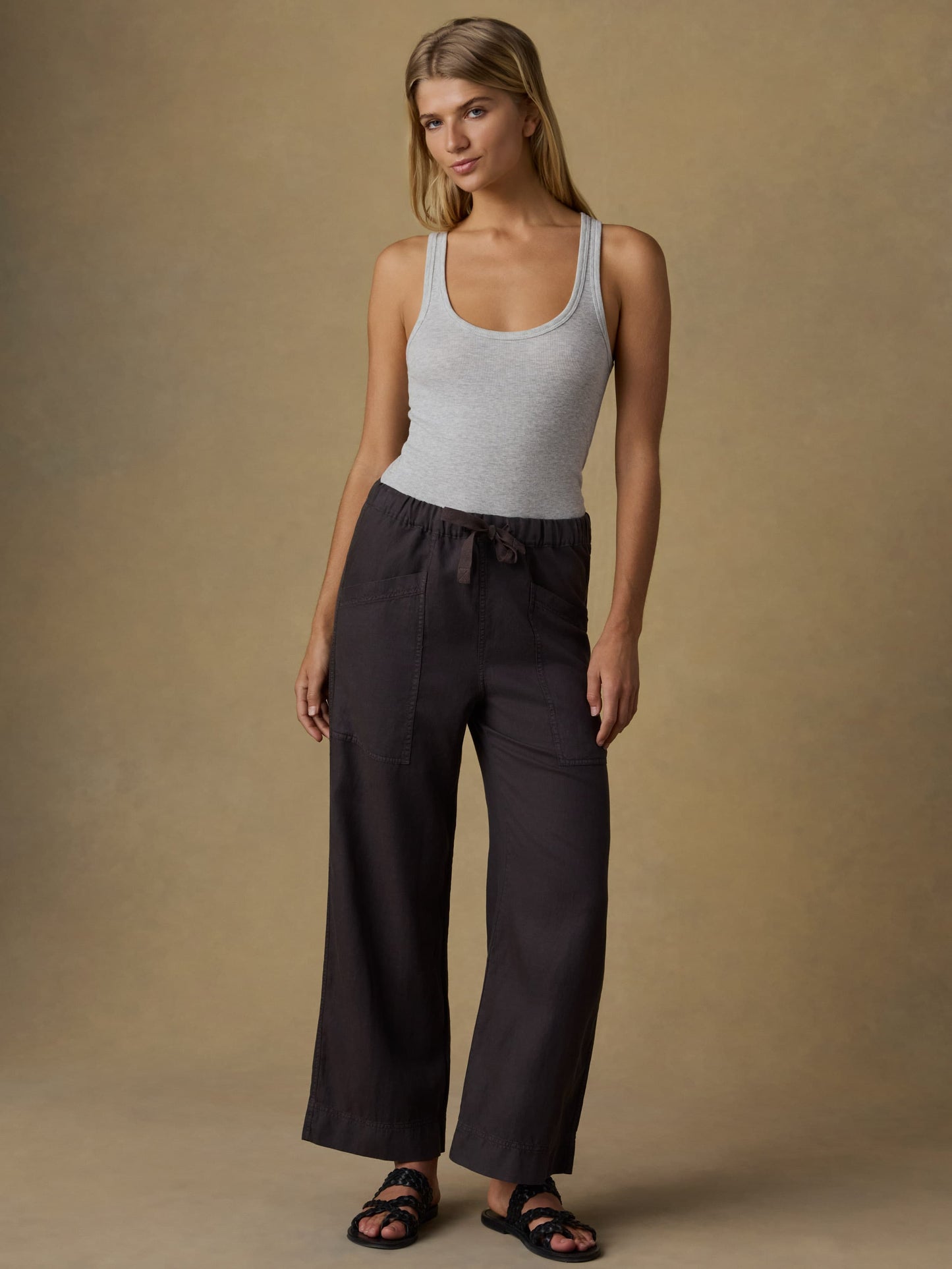 Topanga Drape Ankle Pant - Washed Black