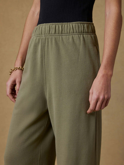 High Standard Fleece Wide Leg Sweatpant - Island Olive