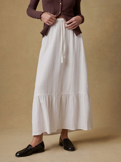 Dune Cotton Gauze Rees Skirt - White