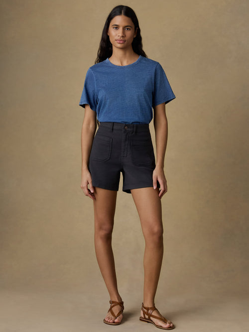 Stretch Terry Patch Pocket Short - Onyx Black