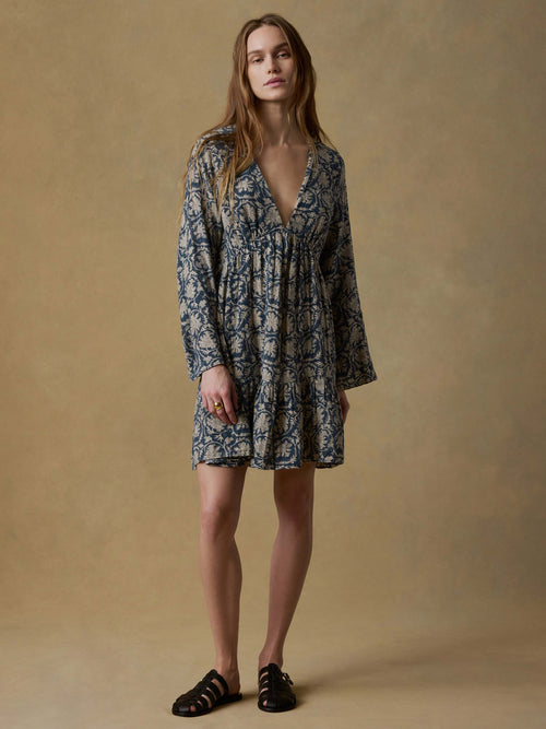 Dune Cotton Gauze Oceana Dress - Tranquil Tides Print